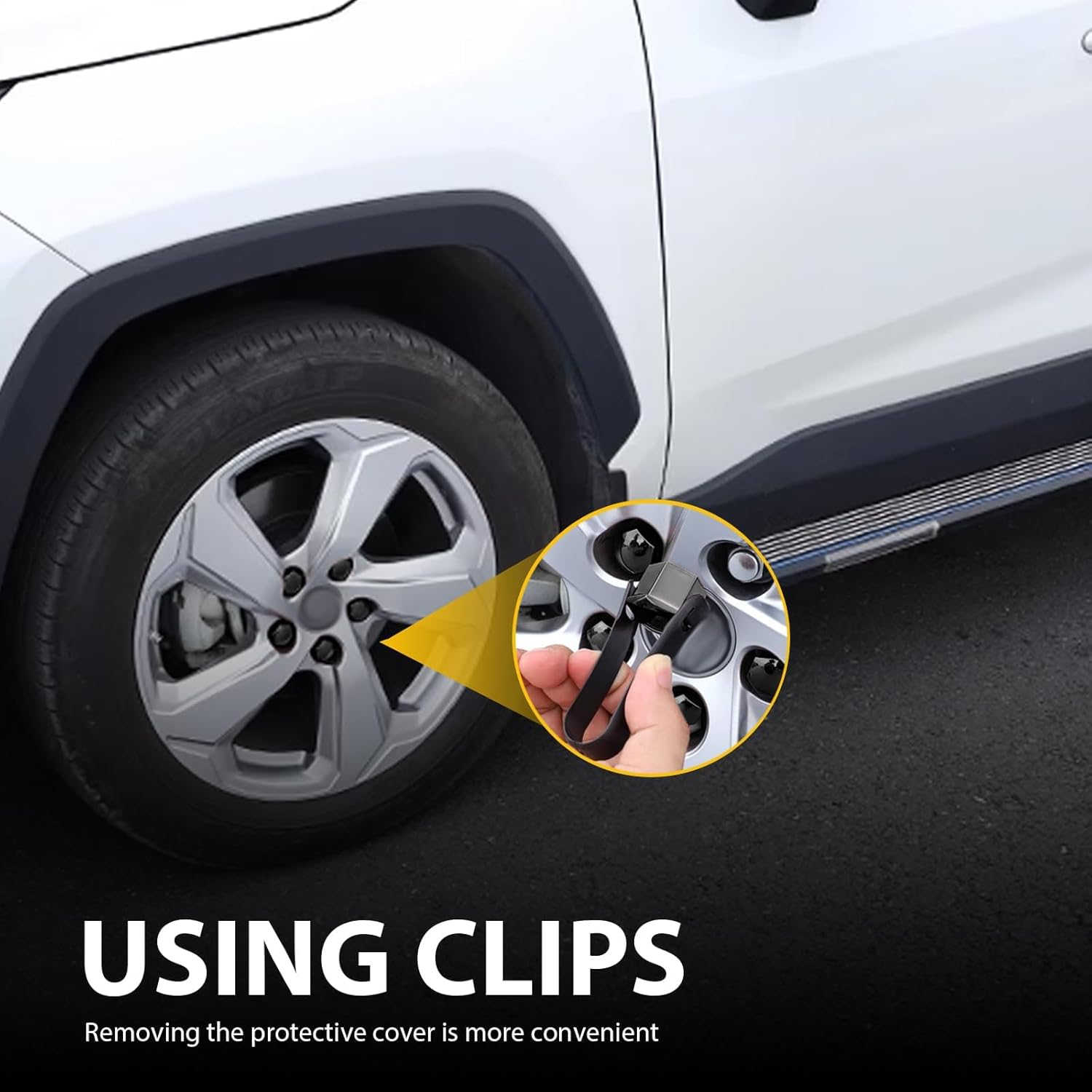 21 PCS Car Hub Protective Cap, 0.75"/19Mm Plastic Nylon Anti-Rust Dustproof Tire Screw Cap with Extraction Clip, Anti-Theft Bolt Lug Nut Cover, Universal Decoration Accessories for Cars (Black) - Red image number 5