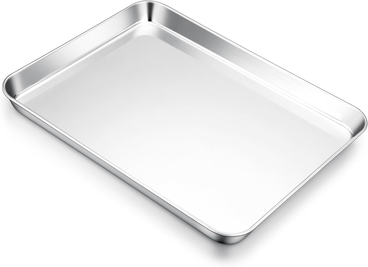 E-Far Cookie Sheet for Baking, 18&rdquo;X13&rdquo; Stainless Steel Baking Sheet Pan for Oven, Large Non Toxic Metal Baking Tray for Cake Cookies, Healthy & Rust Free, Mirror Finish & Dishwasher Safe, 1 Pack image number 2