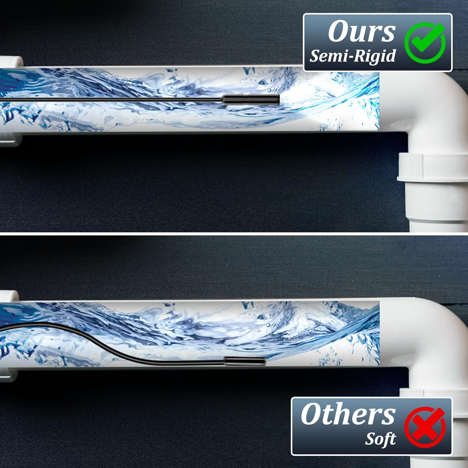 Endoscope Inspection Camera, Ennovor 1920 HD Flexible Rigid Snake Camera, 8 LED Lights No Wifi Snake Camera Waterproof IP67 Tube Sink Pipe Drain Camera for Android Ios Tablet Samsung (16.4 Ft/ 5M) image number 6