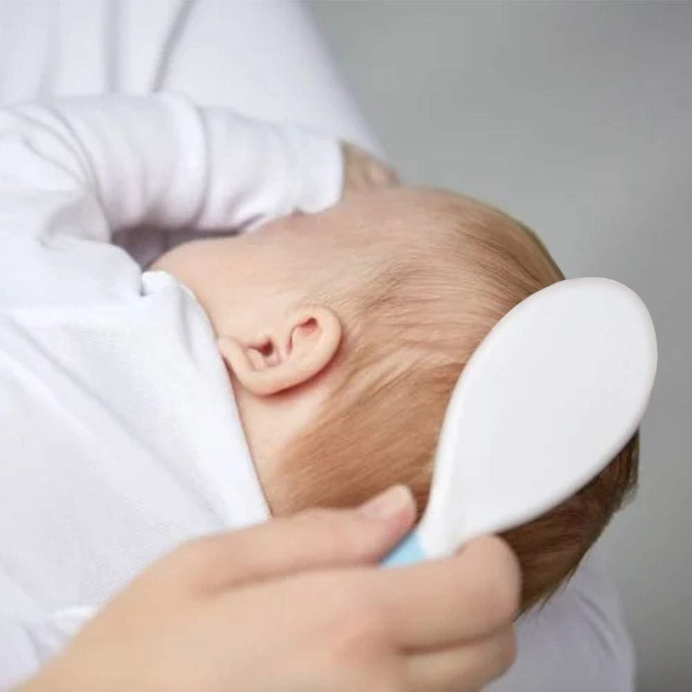 Baby Hair Brush and Comb Set for Newborns & Toddlers | Natural Soft Goat Bristles | Ideal for Cradle Cap | Perfect Baby Registry Gift (Red) - Green image number 7