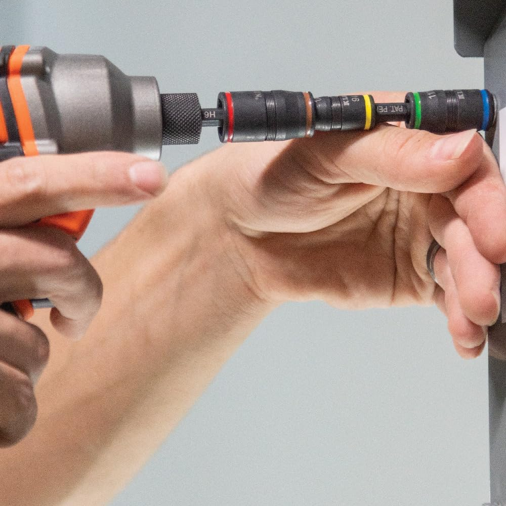 KLEIN TOOLS Impact Driver, 7-In-1 Impact Flip Socket Set, 6 Hex Driver Sizes plus a 1/4-Inch Bit Holder 32907, Black/Orange image number 2