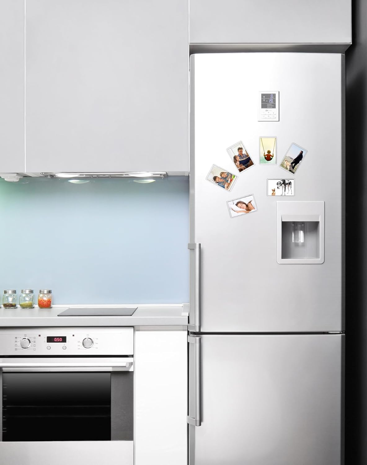 QWORK&reg; Pack of 20 Mini Magnetic Picture Frames for Photos 7 X 4.5 Cm, Clear Acrylic Picture Frames for Fridge Weddings Parties