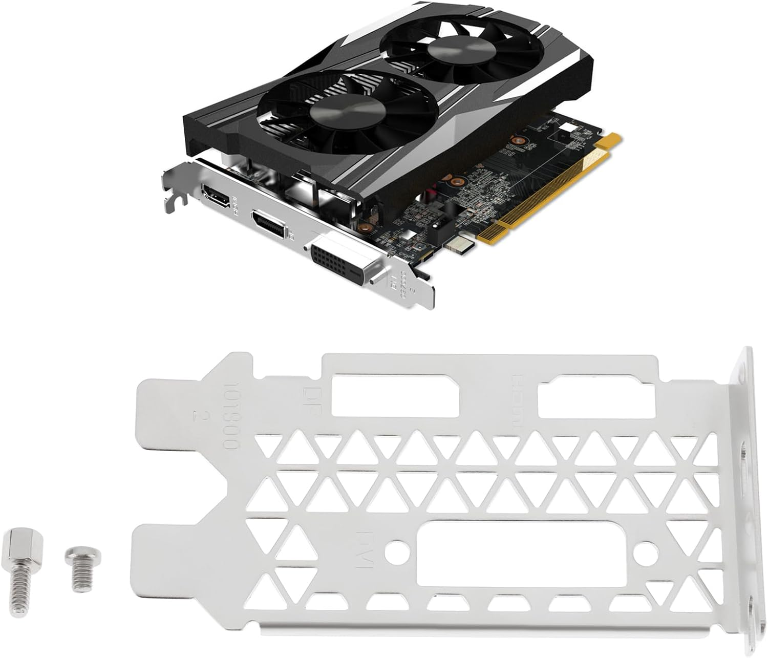 YINETTECH Low Profile Bracket 8Cm Compatible with ZOTAC GTX1050 Gtx1050Ti GTX1650 LP Graphics Video Card image number 2