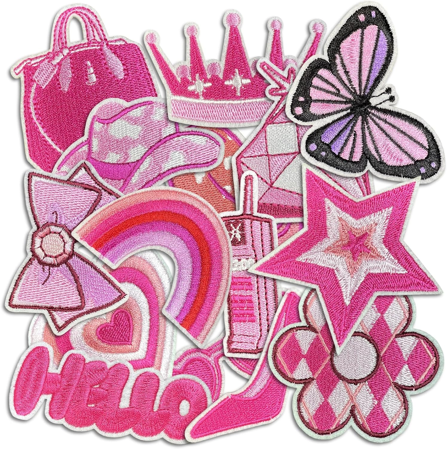 Trendy Patch, Fashion Iron on Patches, Cute DIY Sewing Decor Patches for Backpacks, Embroidery Applique Aesthetic Stuff for Clothing, Jackets, Jeans (Trendy4 16 Pcs)