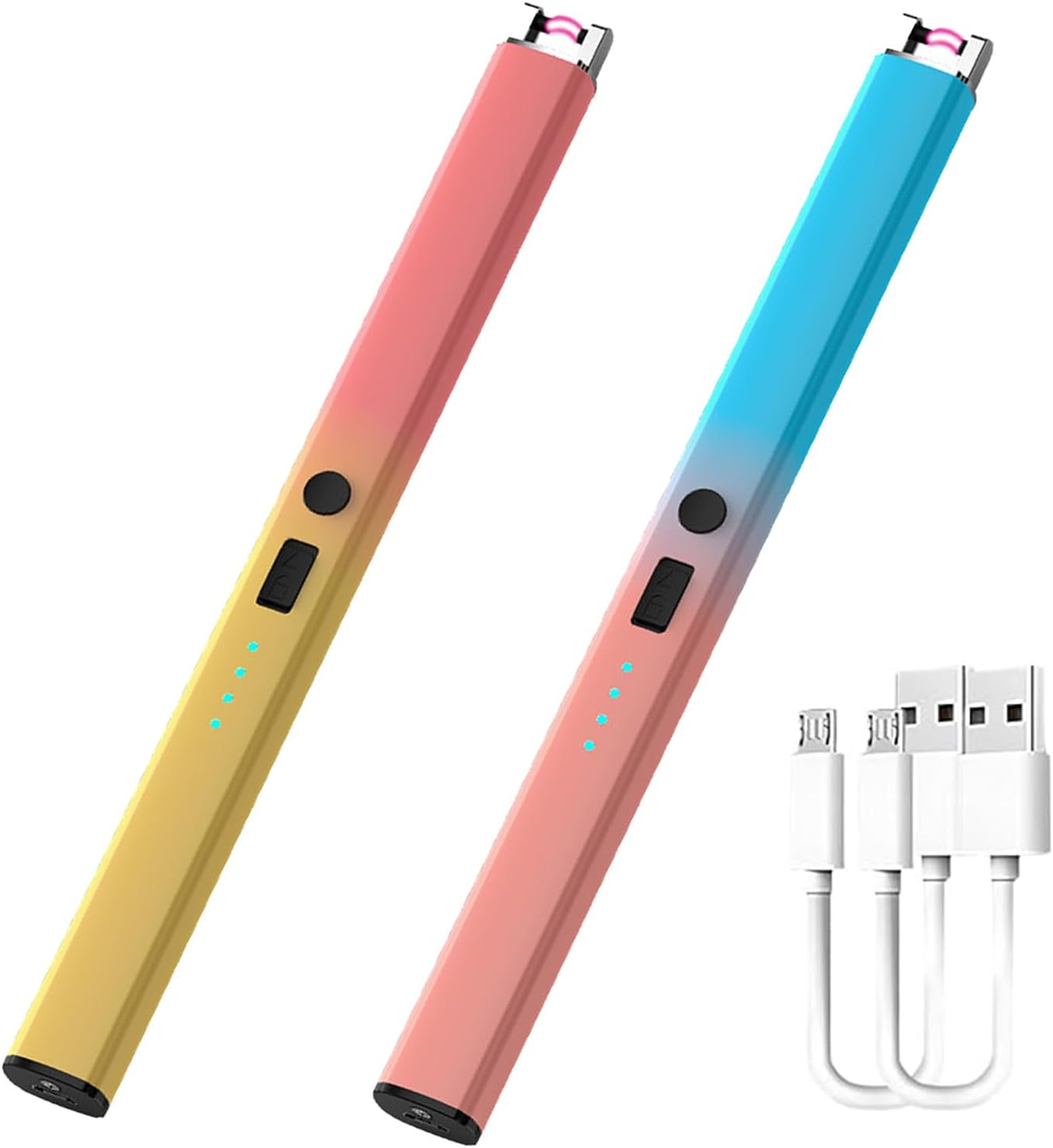 2 Pieces of Candle Electric Lighters, Rechargeable Lighter, Candle Lighter for Light the Candlese. Electronic Pulse Ignition(Gradient Light Blue, Gradient Green) image number 4