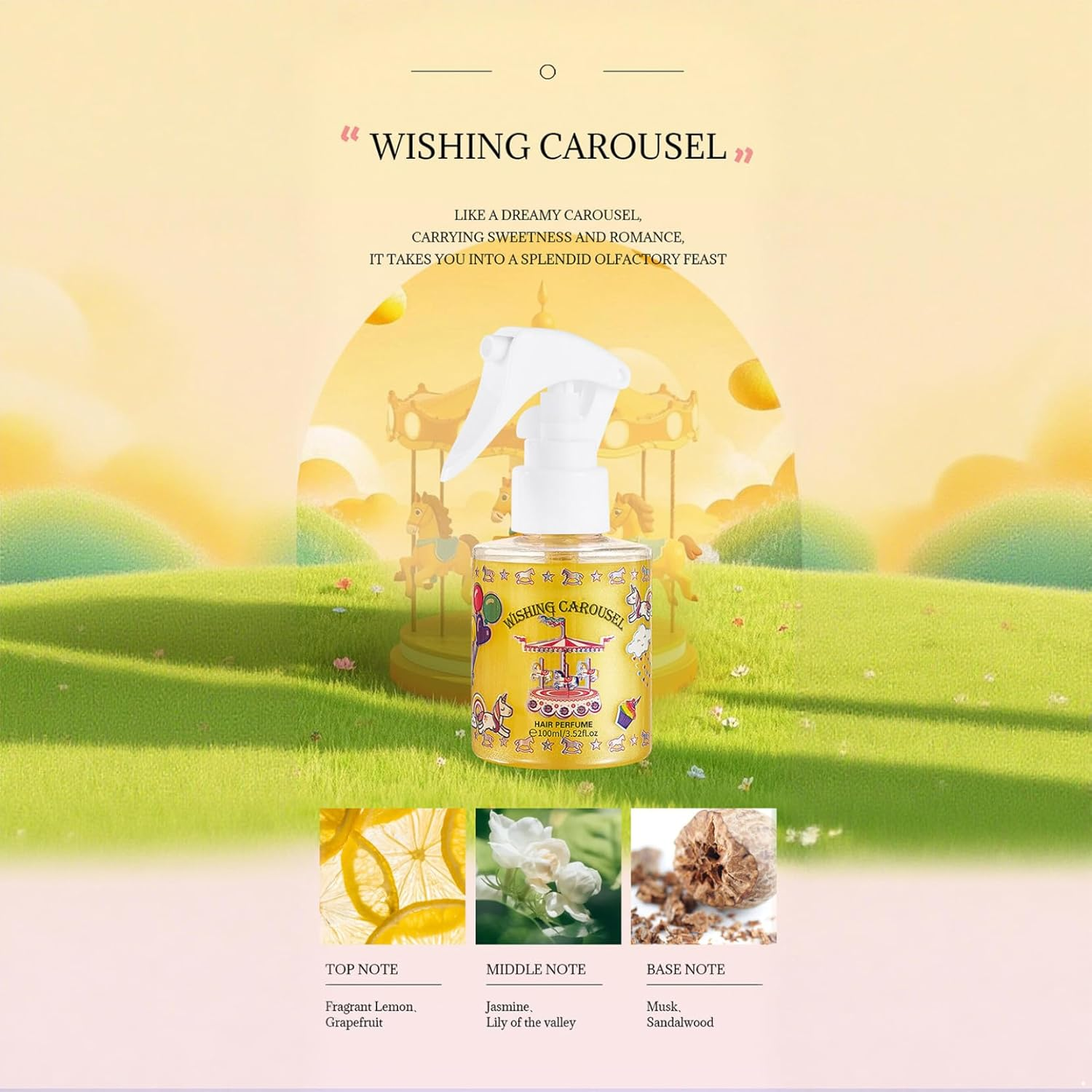 Moggemol Long Lasting Fragrance Mist for an All over Fresh Feeling Body and Hair Spray for Women Men Light Scent Yellow One Size - Lavender image number 5