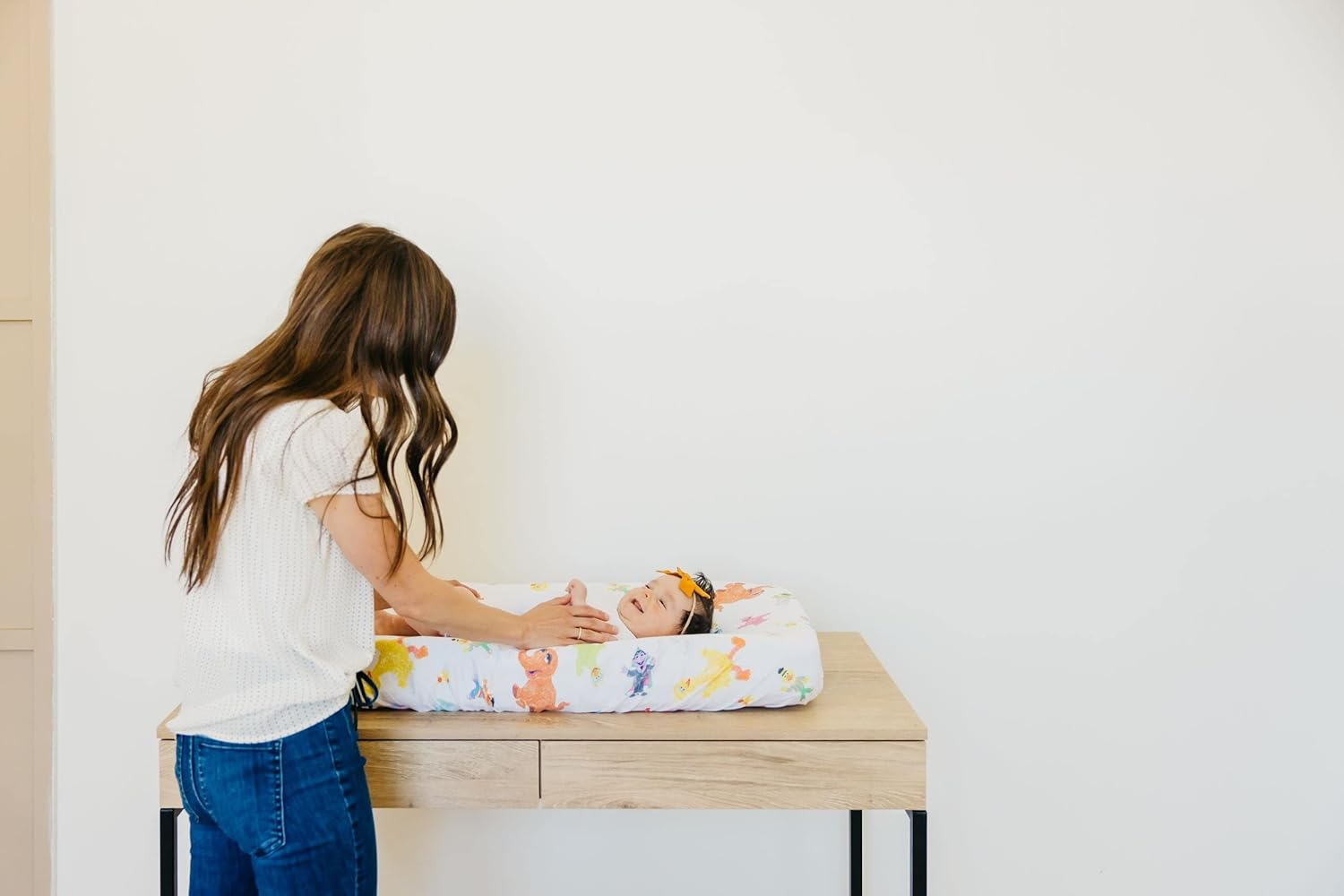 Premium Knit Diaper Changing Pad Cover"Sesame Friends" by Copper Pearl - Sesame Friends image number 3
