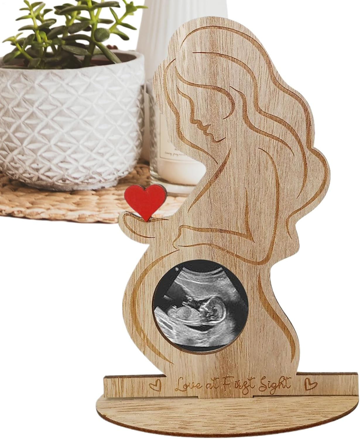 Wooden Boxes for Ultrasound - Wooden Photo Slist Ultrasound, Decorative Souvenir Table Decoration for Desk Table in the Living Room Decoration Ornament Ad before Decoration Table Photo Setting image number 6