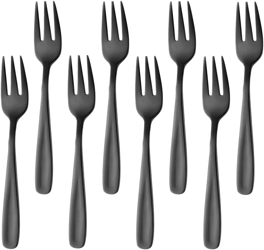BISDARUN Dessert Forks Stainless Steel Small Cake Forks Fruit Forks 8-Piece Rainbow Length 13.6 Cm / 5.35 Inches