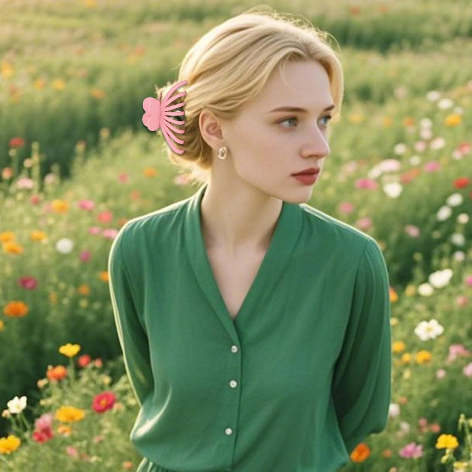 Bumlofa Set of 4 Women'S Hair Clips, Practical Hair Clips, Colourful Hairstyle Accessories for Everyday Use image number 3