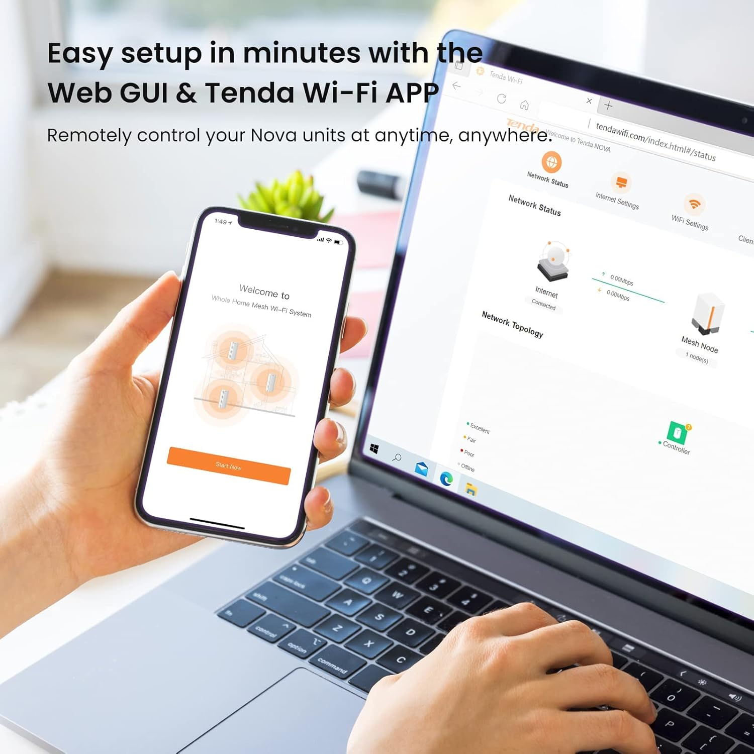 Tenda AX3000 Whole Home Mesh Wi-Fi 6, Dual-Band, Coverage up to 650 Sqm, 160 Mhz, 1024-QAM, Mesh Network for 160+ Devices, Ultra-Low Latency Seamless Roaming, Compatible with Alexa【Nova EX12(3 Pack)】