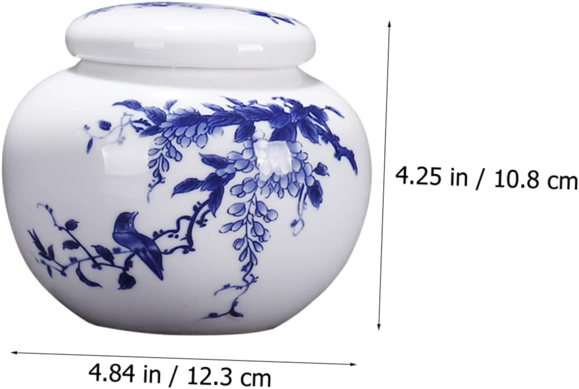 NAMOARLY Chinese Style Ceramic Storage Jars Airtight Tea Canister for Home Supplies Small and White Porcelain Container for Tea and Cream Storage image number 4