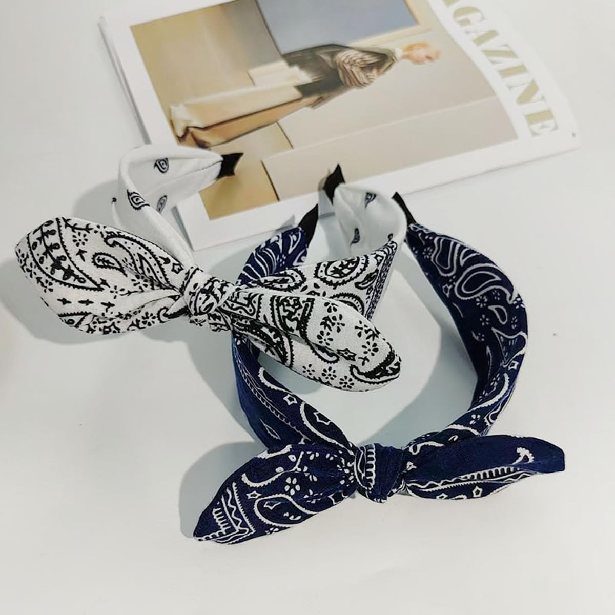 Gorise 5-Piece Set of Women'S Vintage Stretch Headbands Non-Slip Bohemian Wide Earrings 1920S Style Love Knot Hair Accessories Yoga Fitness Party Wedding Decorations image number 2