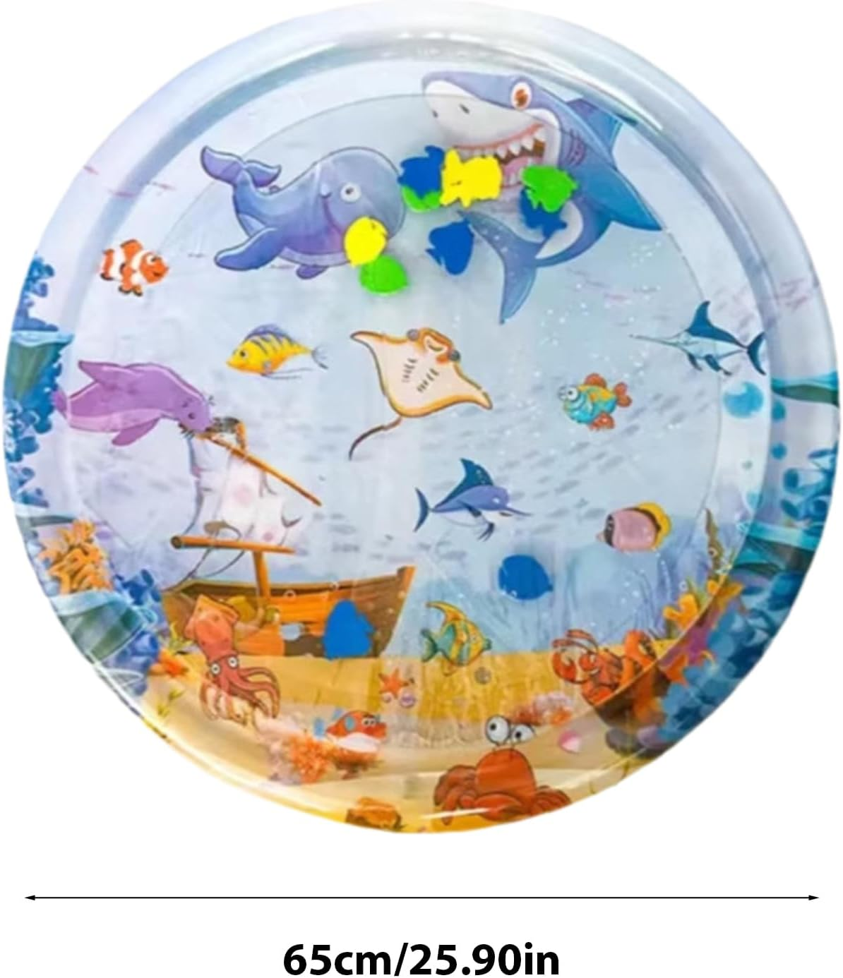 Water Sensory Playmat - Cat Sensory Water Mat, Interactive Cat Toys | Cat Water Mat, round Inflatable with Fish Inside, Thickened Sensory Water Mat for Cats, Pet Water Sensor Pad image number 4