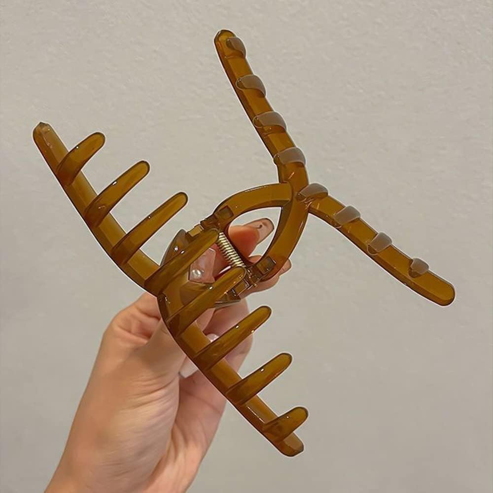 4 Pcs Big Hair Claw Clips for Long Thick Hair, Nonslip Jelly Hair Clips Large Jaw Clips for Women Girls Hair Accessories image number 4