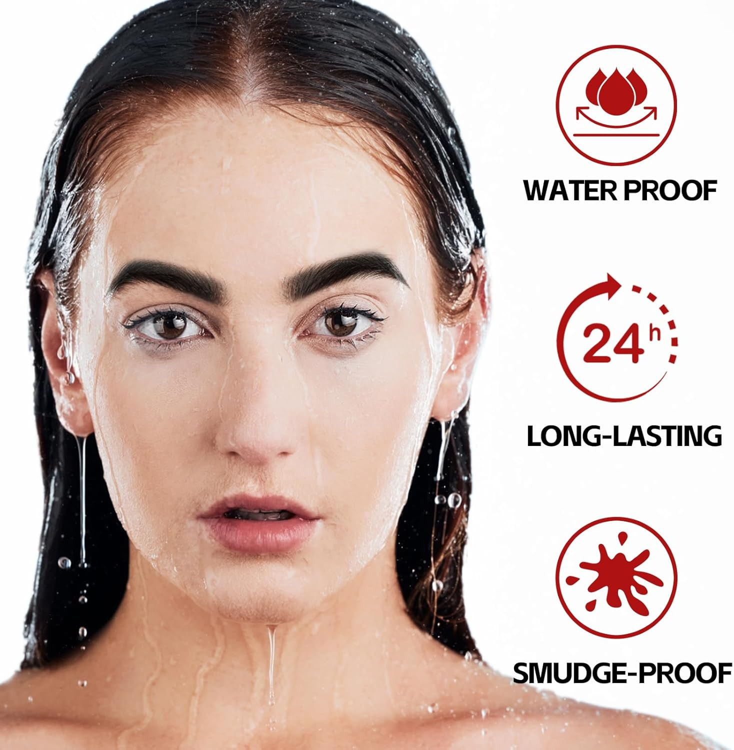 Apooliy Waterproof Eyebrow Pen，Long Lasting Eyebrow Pencil，Creates Hair-Like, Natural-Looking, 3D Eyebrows,Eye Brow Makeup Pen for Women