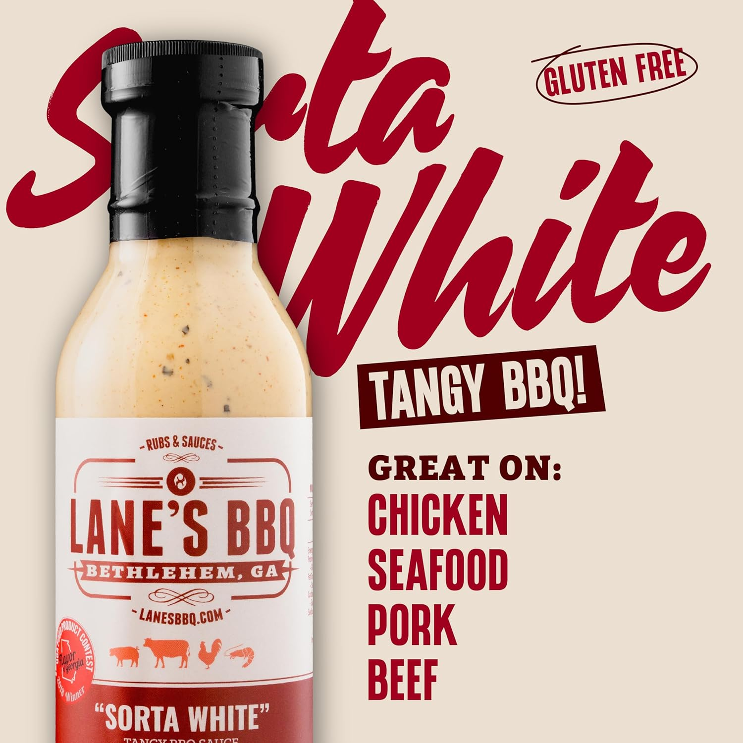 Lane'S BBQ Australia Sorta White Sauce 365 Ml image number 2