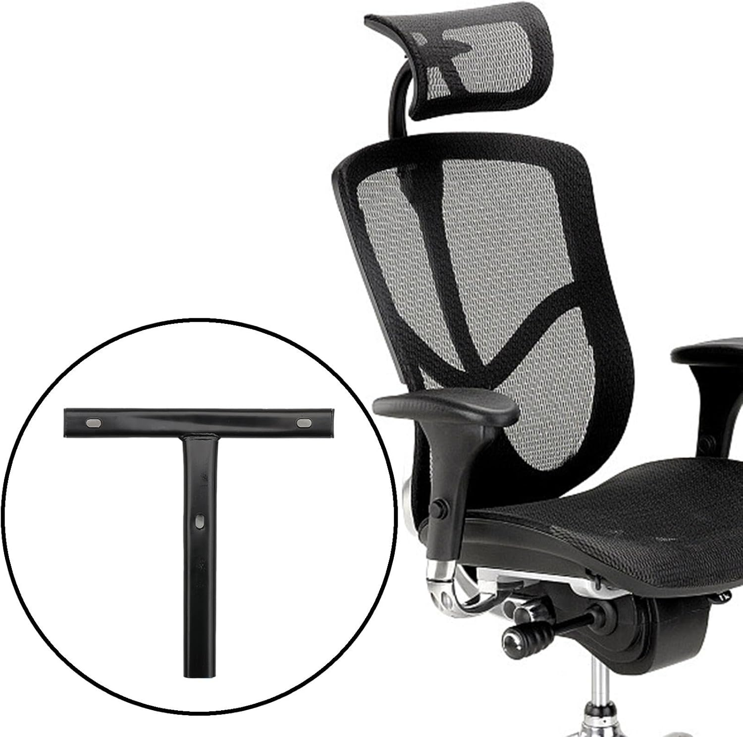 Household T Shaped Swivel Chair Back Support Rod Sturdy Stable Practical for Gaming Chairs Backrest Chair Parts image number 5