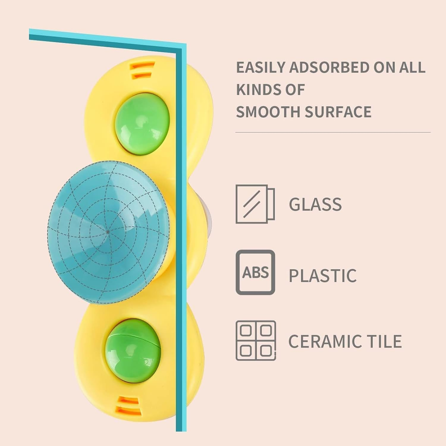 Tailtango Strong Suction Cup Spinner Toys, Baby Fidget Spinner Toy Sensory Bath Toys for Toddlers 1-3, Early Education Toy for Airplane Car Table Window Birthday Gift image number 1