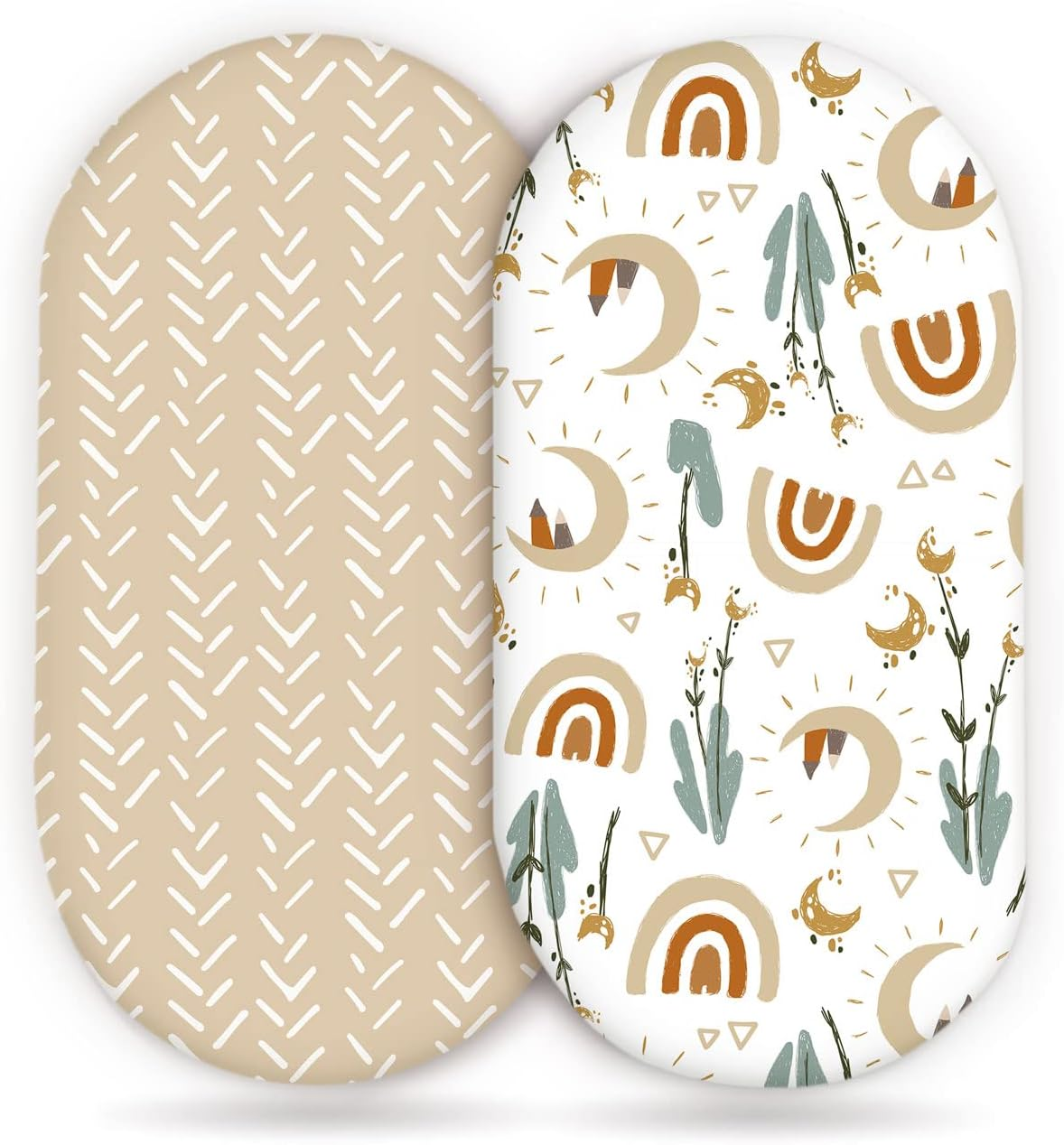 Stretch Ultra Soft Fitted Bassinet Sheet Set 2 Pack，Universal Cradle Sheet Set for Rectangle, Oval, or Hourglass Bassinet Pad/Mattress,Grey Bear for Boys