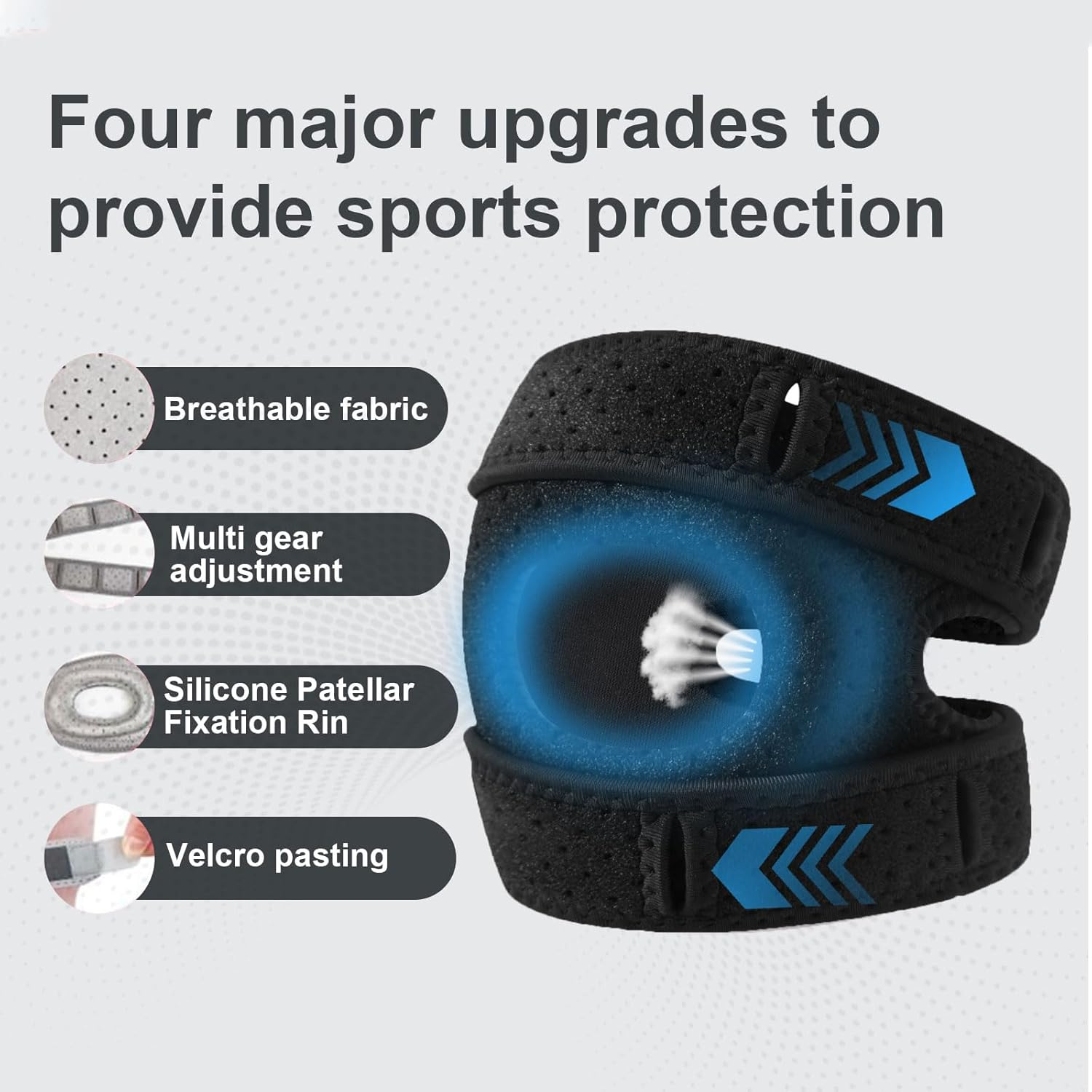 Wellknee Knee Brace 2 Pack &ndash; Adjustable Patellar Support with Tendon Pad &ndash; Relieves Knee Pain, Supports Joint Alignment, for Men & Women, Arthritis, Meniscus, Sports & Running (Grey,L) image number 4