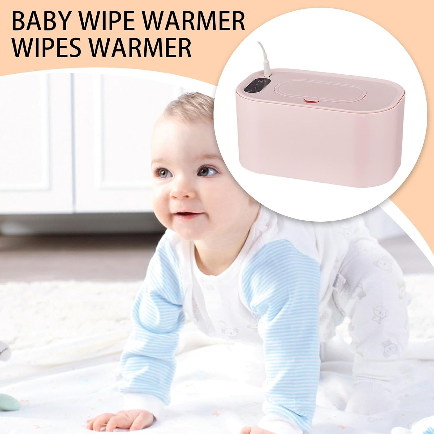 Diaper Wipe Warmer | Wet Wipes Dispenser USB Charging,Portable Diaper Wipes Heater, Wet Wipes Box Baby Accessories for Babies Toddler, Home Outdoor Use image number 5