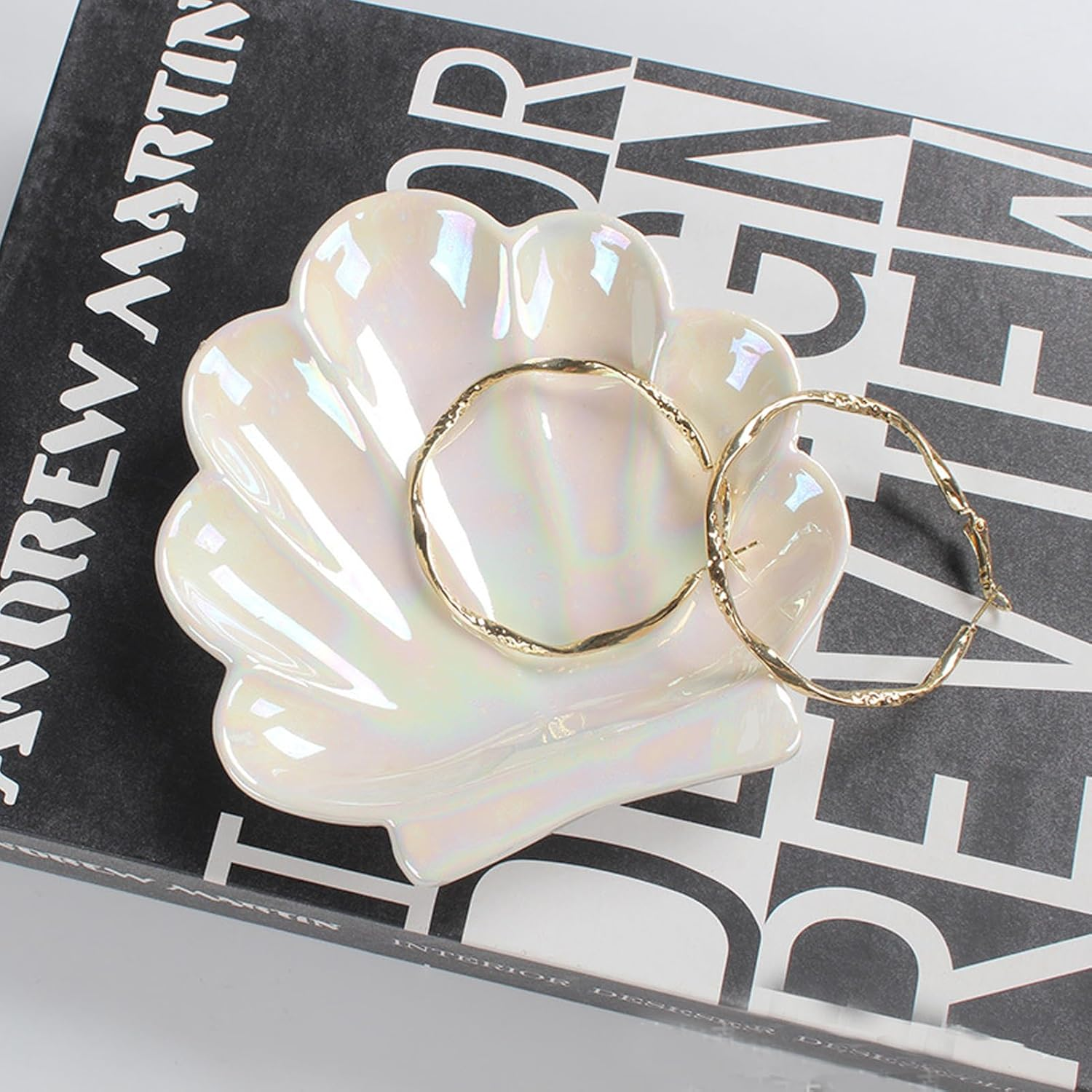 Shell Trinket Dish,Ceramics Ring Holder/Jewellery Tray, Cute Trinket Dish Dressing Table Decoration, Room Decor, Home Decor image number 3