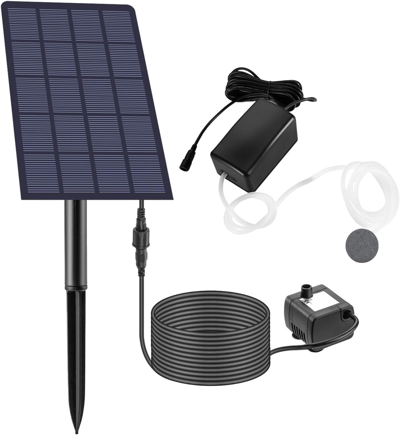 Solar Pond Aerator - Air Pump Oxygenator Solar Power - Water Circulation Tool with Low Noise for Fish Tanks, Aquariums, Landscaping image number 2