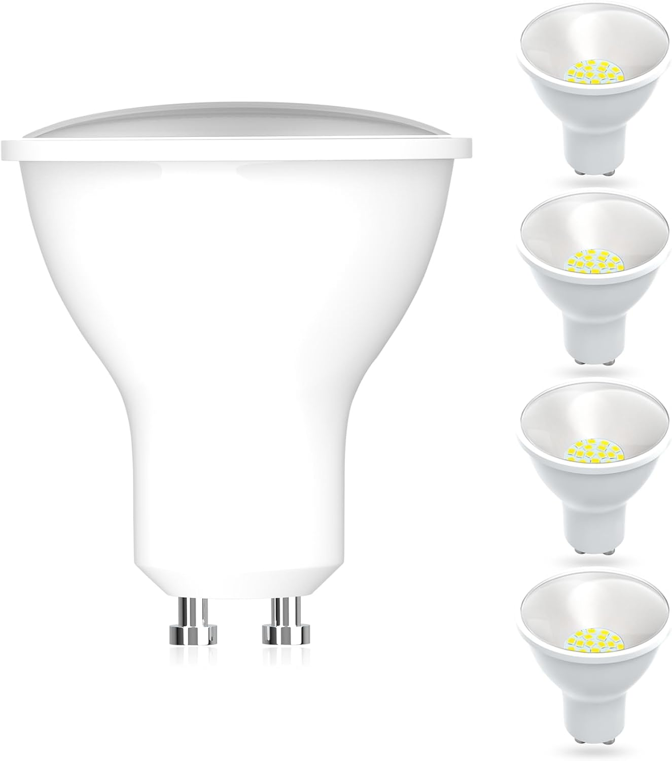 CQTLED GU10 LED Cool White Bulbs, 6000 K, 5 W, 880 Lumen, 50 W/60 W Halogen Replacement, Non-Dimmable, Energy Saving Bulb, Pack of 5 image number 1