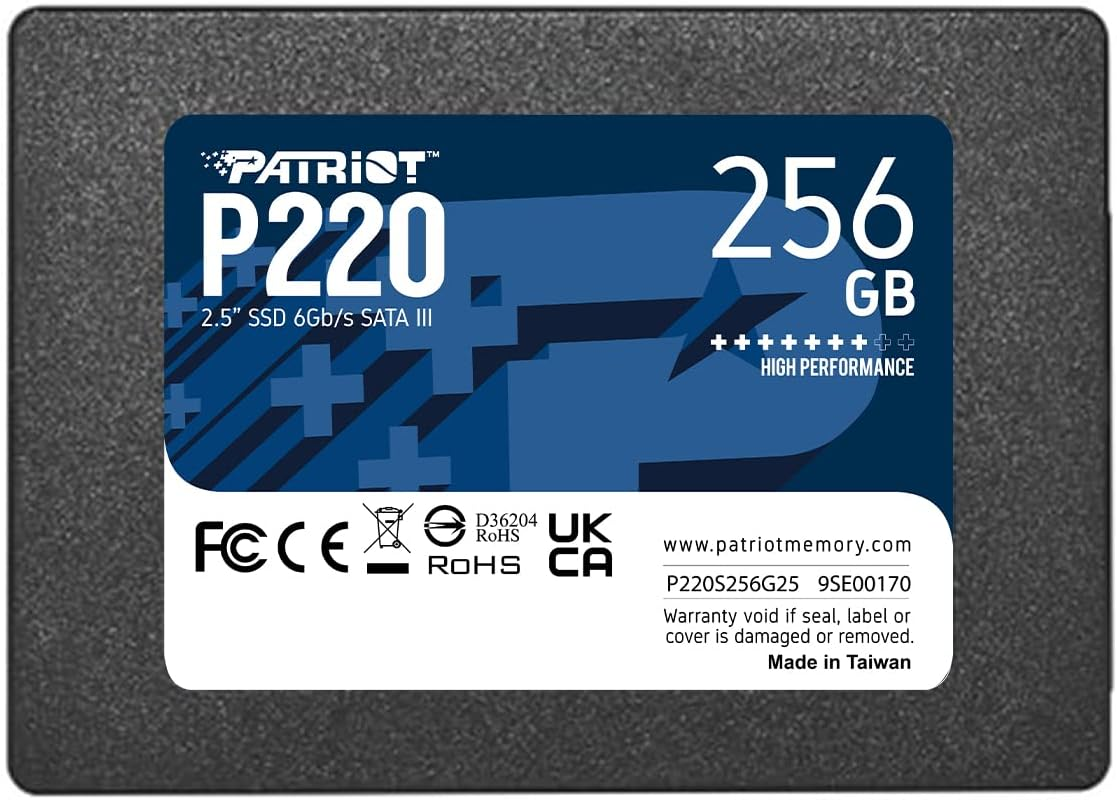 Patriot P220 256GB Internal SSD - SATA 3 2.5" - Solid State Drive - P220S256G25