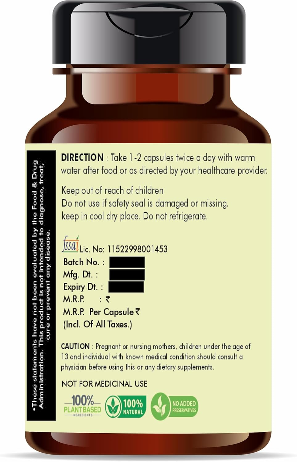 Papaya Extract 500Mg - 60 Vegetarian Capsules | Carica Papaya | All Natural | 100% Vegan | Gluten-Free | GMP Certified. image number 2