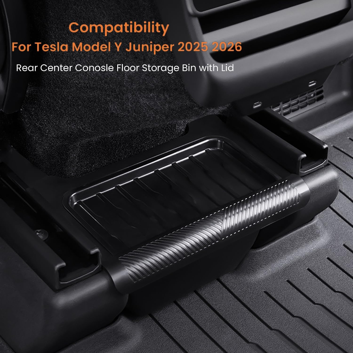 Rear Center Console Floor Storage Box for Tesla Model Y Juniper 2025 2026 Storage or Organizer 2Nd Row Center Console Rubbish Bin Can TPE Material Backseat Trash Can with Lids Accessories image number 5