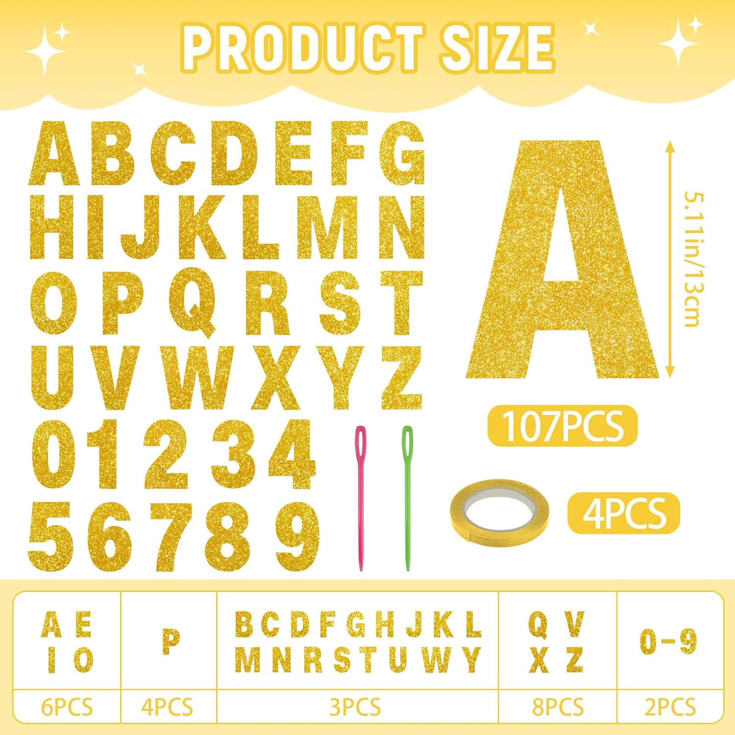 107 Pieces Glitter DIY Banner Kit with Letters Sign, Gold Happy Birthday Banner, Customizable Retirement Party Decorations Personalized for Graduation Wedding 4 Ropes and 2 Threading Devices image number 5