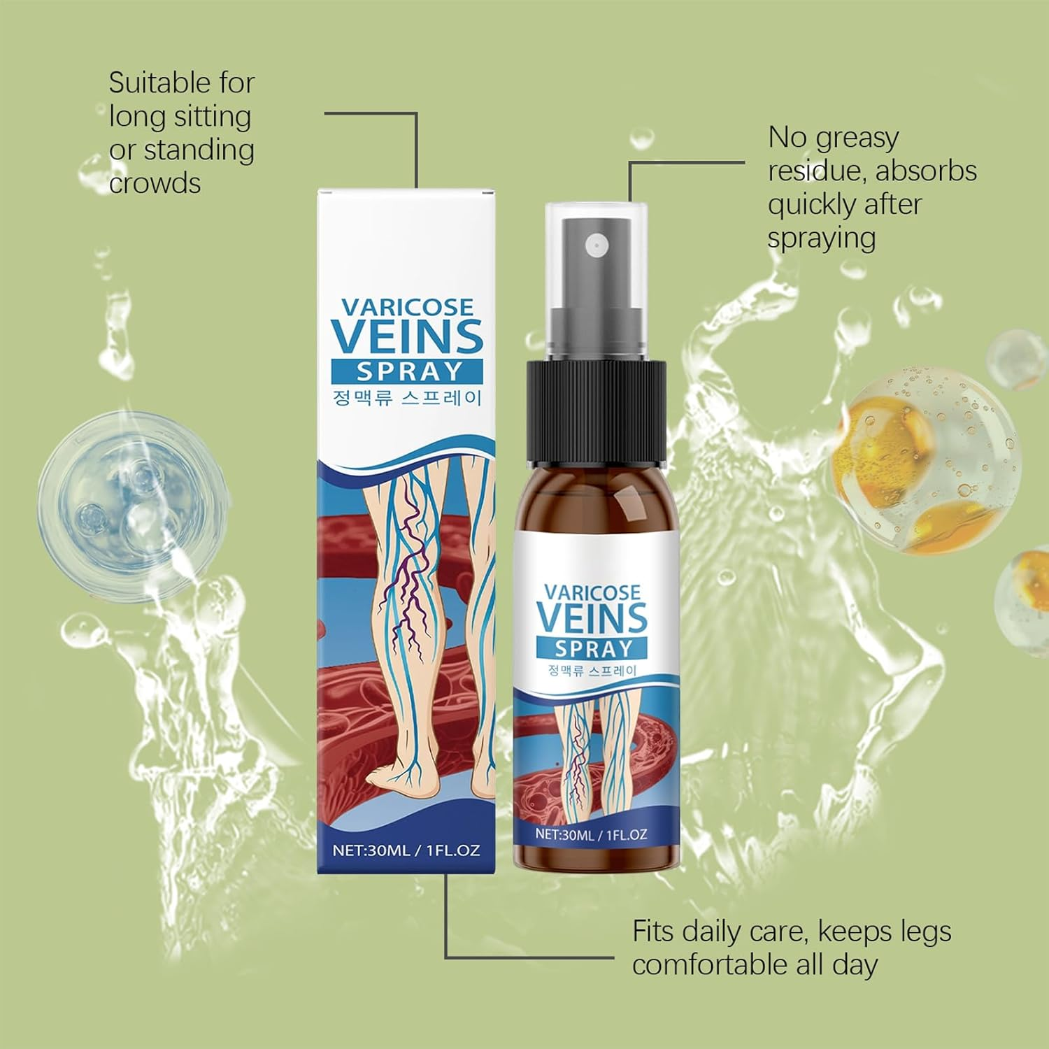 Wjnflqn Leg Massage Spray, 30Ml Long-Lasting Nourishing, Hydrating Leg Massage Spray for Traveling, for Men Boys Girls Youth Teens Husband Son Daughter Family Friends image number 3