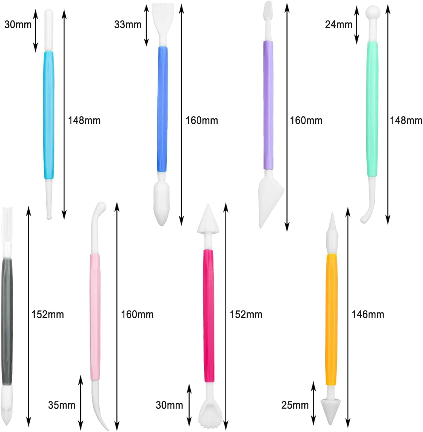 KOZTOL 8Pcs Clay Tools Kit, Polymer Clay Dotting Tools, Clay Sculpting Tools, Double-Sided Plastic Modeling Kit for Polymer Clay, DIY Pottery, Fondant & Art & Craft Supplies image number 1