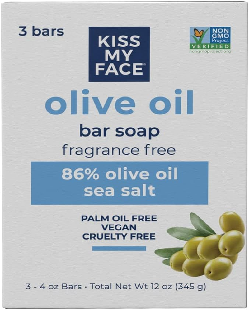 (3 Bars) - Kiss My Face - Pure Olive Oil Bar Soap Value Pack Fragrance Free - 3 Bars image number 1