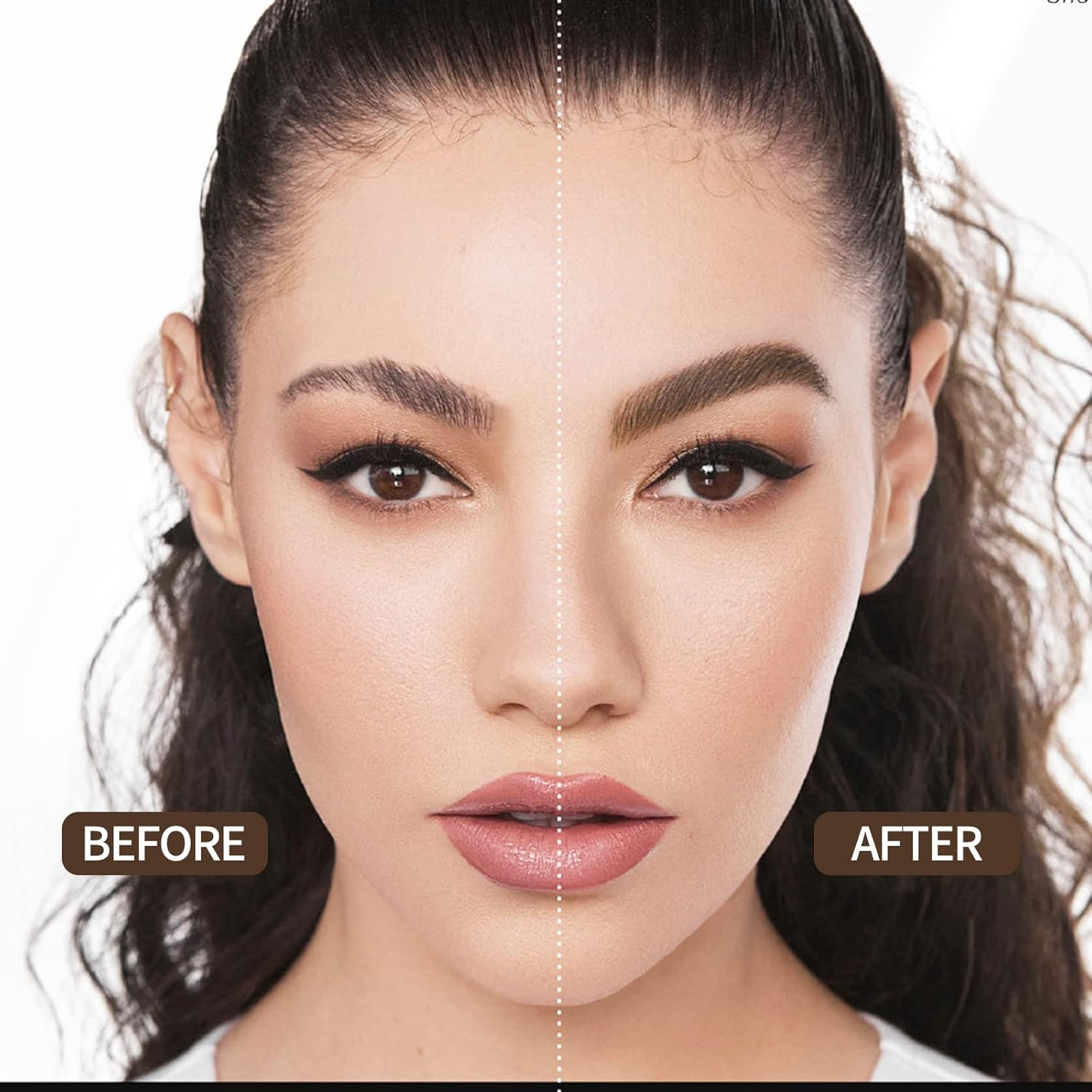 Boobeen Eyebrow Stamp, Eyebrow Stamp Stencil Shaping Kit, Eye Brow Filler Powder Long Lasting, Eyebrow Definer Makeup for Natural Brow image number 2