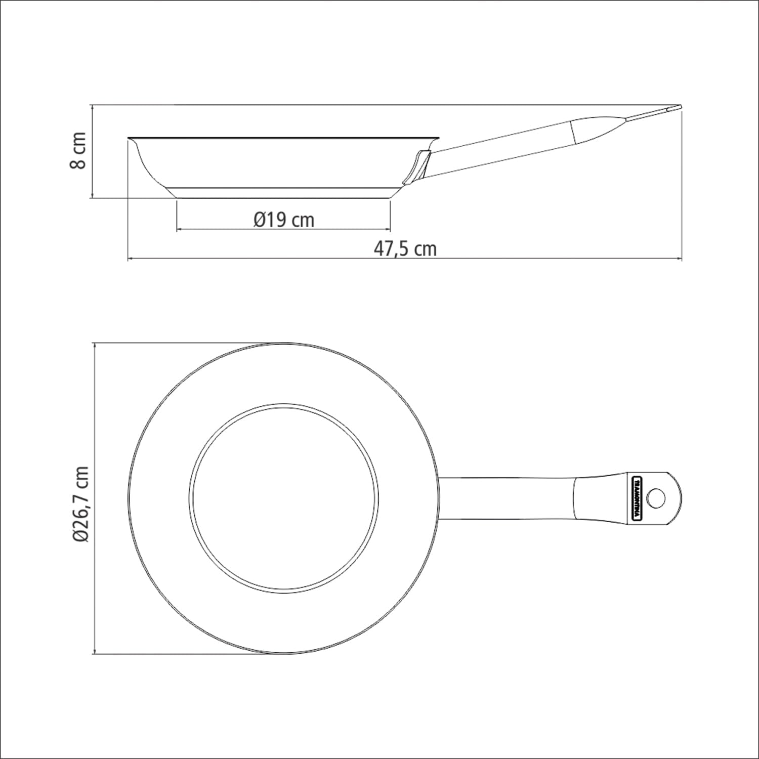 Tramontina 62635260 Professional Stainless Steel 26 Cm Frying Pan, 2 Litre Capacity image number 4