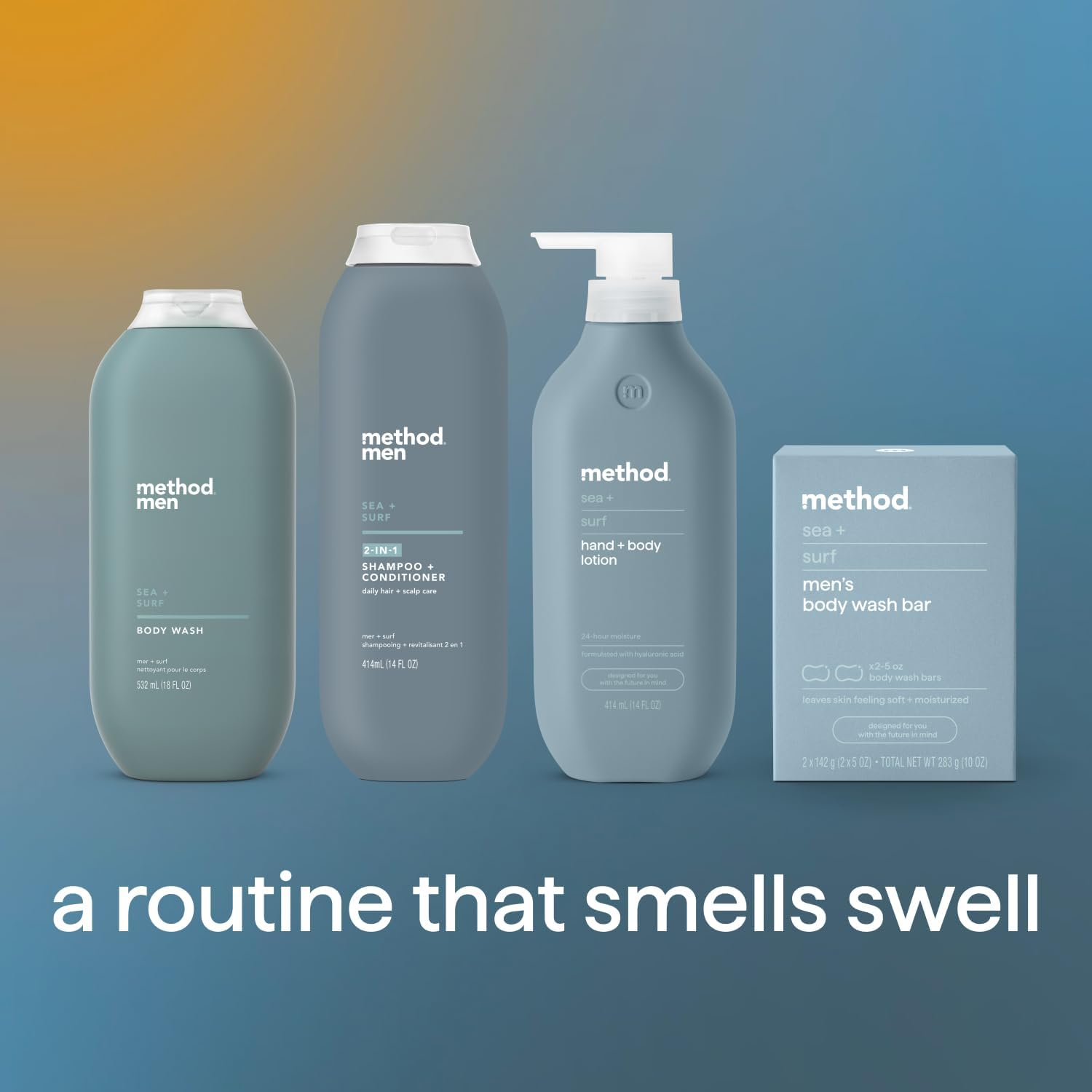 Method Men Body Wash, Sea + Surf, Paraben and Phthalate Free, 18 FL Oz (Pack of 3),Softening image number 2