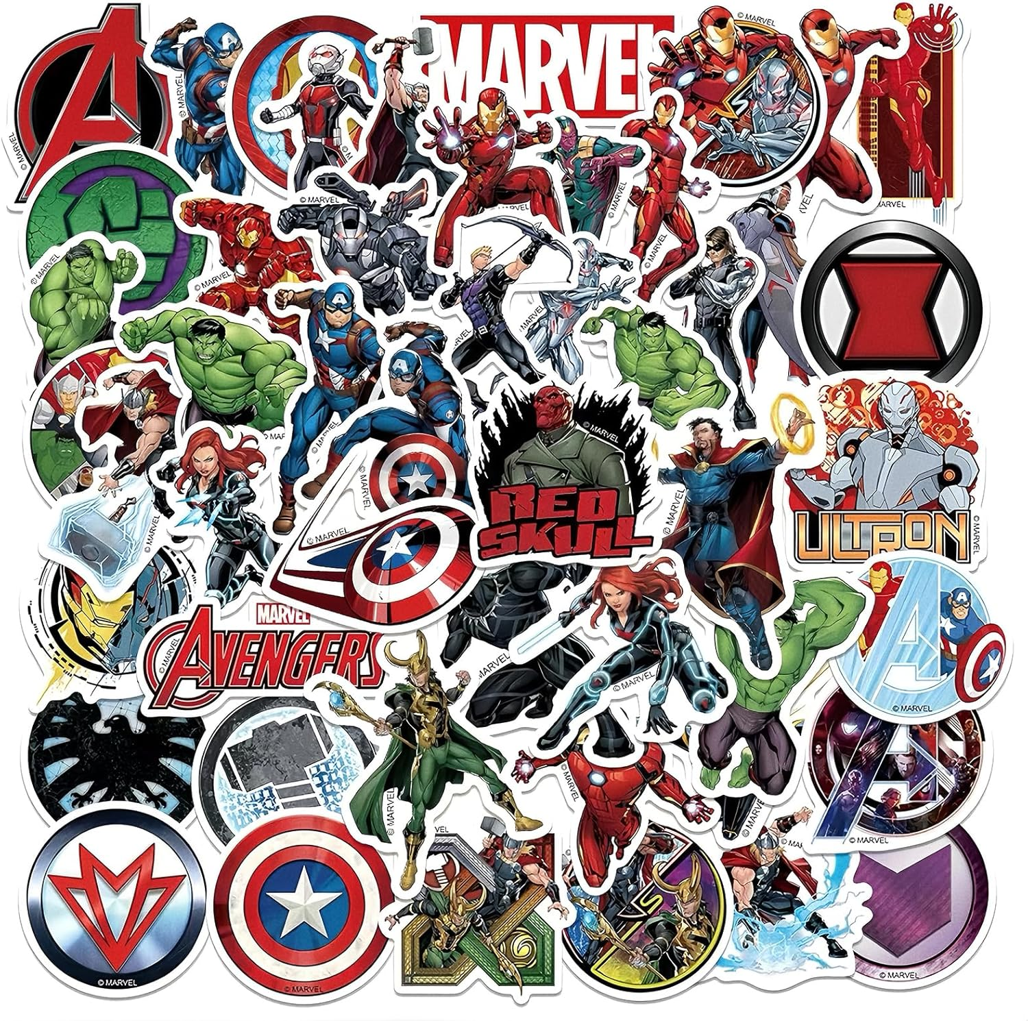 50Pcs Superhero Stickers for Laptop Decals, Avengers Stickers for Teens, Boys, Adults, Waterproof Vinyl Computer Stickers for Laptop Luggage Computer Stickers Decals Party Favors.