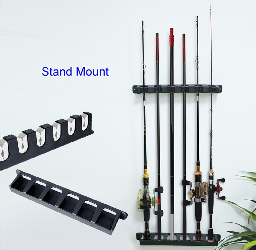 WADY Vertical Fishing Rod Storage Rack Holder Wall Mount,6-Rod Fishing Pole Holder Wall Fishing Rod Storage Fixed Stand,Fishing Rod Holder Wall Mount Fishing Rod Holder Fishing Rod Storage Rack image number 2