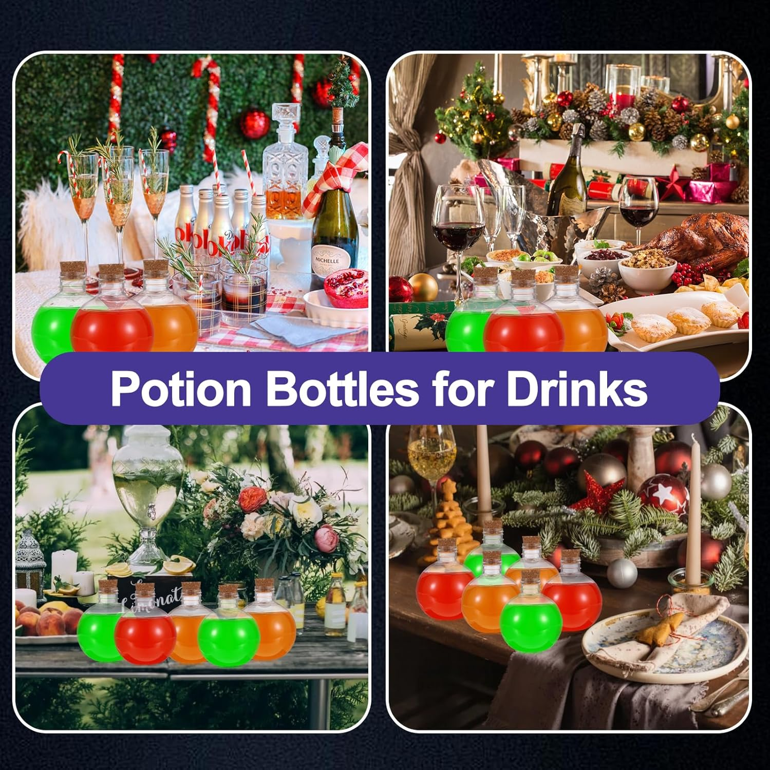 Ownmy 30PCS 5 Oz Plastic Potion Bottles with Corks, Small Empty Bottles for Drinks Wedding Party Favors, Halloween Potion Cork Jars Spell Jars for Witchcraft, Clear Sand Art Bottle for DIY Gift Crafts image number 4