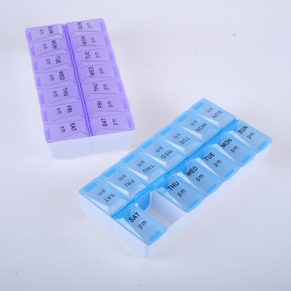 1St Care Weekly Pill Organiser, Blue/Purple image number 2
