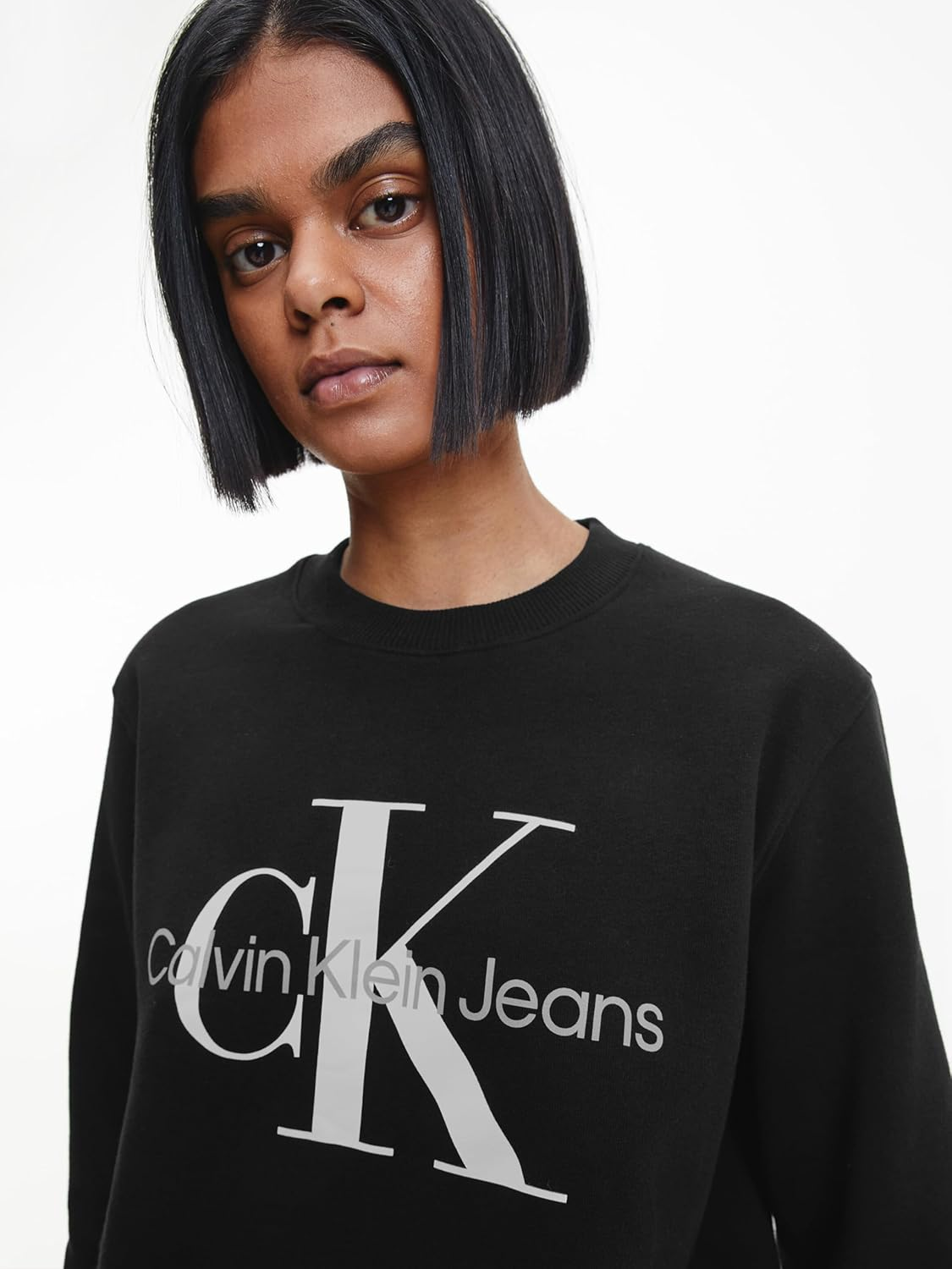 Calvin Klein Jeans Womens Core Monologo Sweatshirt, Ck Black image number 1