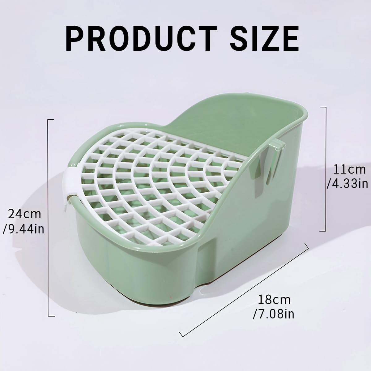 AIMALL Rabbit Litter Box with Secure Lock, Durable Small Pet Toilet, Easy-Clean Hygienic Grid, High Back Design for Small Animals, 9.45X7.09X4.33 In
