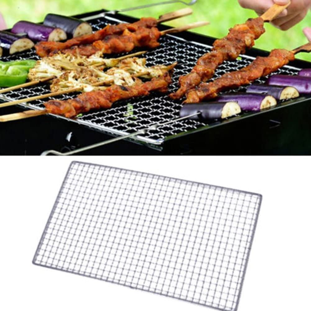 Secfanya QKDS BBQ Grill, Stainless Steel Mesh BBQ Grill Grate Grid Wire Rack Cooking Replacement Net, Works on Smoker,Pellet,Gas,Charcoal Grill, for Camping Barbecue Outdoor Picnic Tool, 25 * 40Cm image number 2