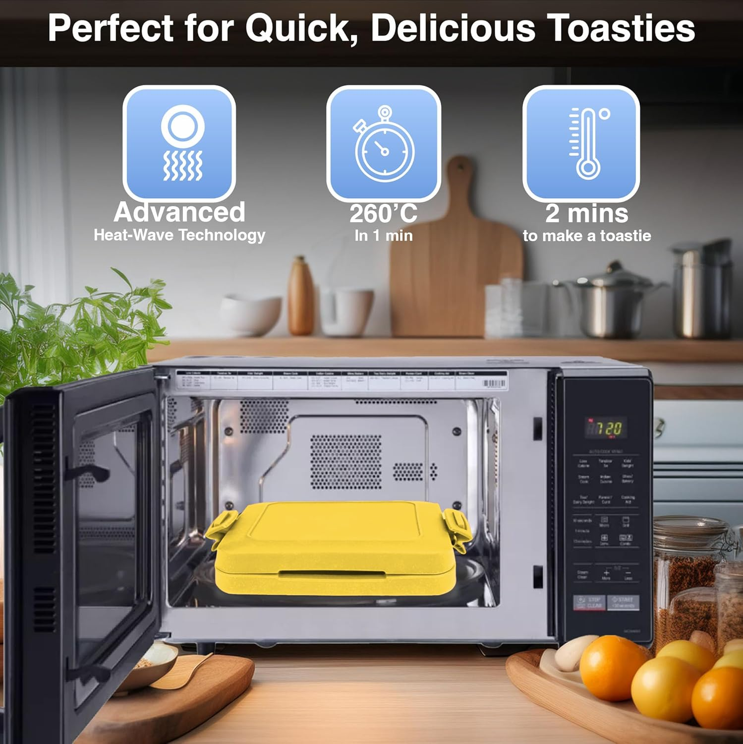 Laser Microwave Sandwich Maker &ndash; DIY Toastie Maker for Home, Office & School Lunches, Compact & Dishwasher Safe, Makes Delicious Hot Sandwiches in Minutes image number 4