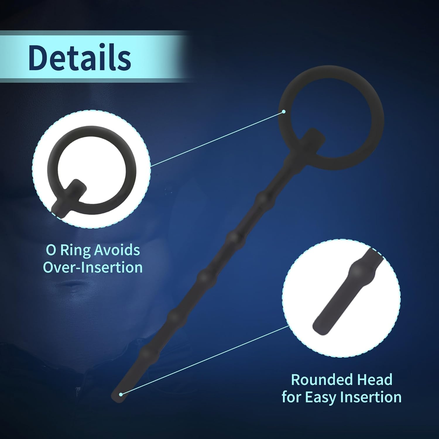 Urethral Sounds Silicone Plug Beads Urethral Catheter Tube Tip Beginners Set Urethral Dilator Insert Masturbation Rod Sex Toy for Men image number 3