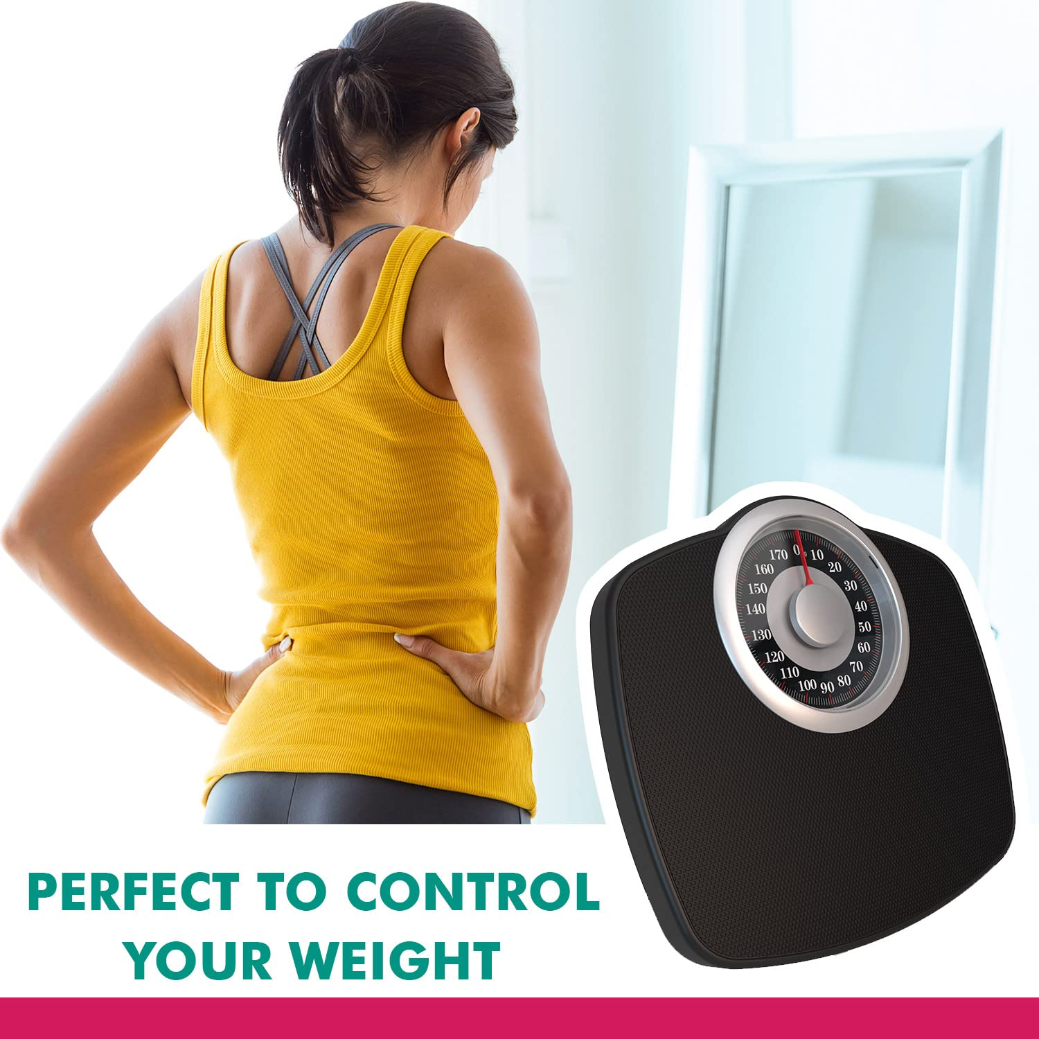 Adamson A25 KG Bathroom Scales - up to 180Kg, Anti-Skid Rubber Surface, Extra Large Numbers - High Precision Weighing Scales for Body Weight - Durable with 20-Year Assurance - New Version image number 6