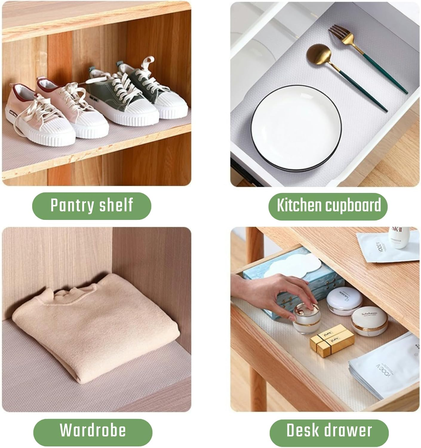 60Cm X 500Cm Drawer Liner, Non-Slip Shelf Liner, Cupboard Liners, Waterproof Kitchen Drawer Liner, Clear Drawer Lining, Easy-Clean Protector for Draw, Shelf, Cupboard, Cabinet, Pantry image number 4